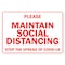 Signmission Public, Please Maintain Social Distancing, 7in X 5in, 7" W, 5" H, Please Maintain Social Distancing OS-NS-D-57-25519 - alternate 1
